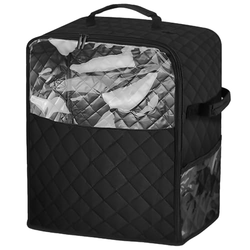 US Stand Mixer Storage Bag Nylon Blender Dust Cover with Removable Slider Cushion Waterproof Blender Storage Bag Lightweight Easy to Use Stand Mixer Dust Cover Suitable for Kitchens(S,black) - size: S