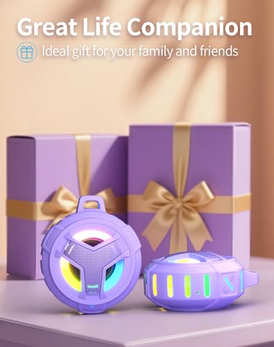EBODA Waterproof Speaker Shower Bluetooth Portable Gift for Teenage Girls | IP67 Wireless Small Speakers, Loud Clear Sound, Floating, 24H Playtime for Home, Beach, Kids, Teen Boys Trendy Stuff-Purple - color: Purple