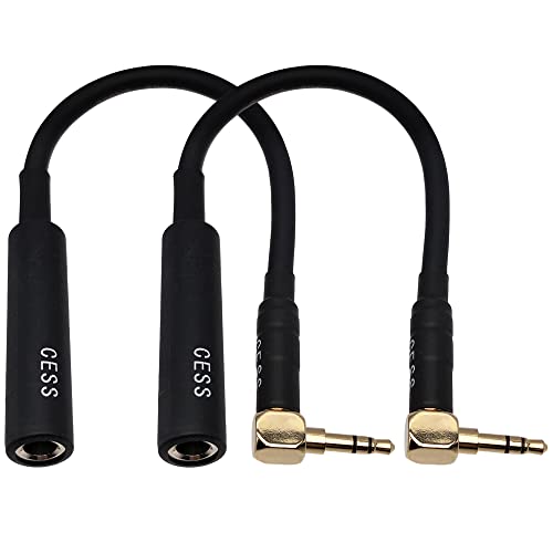CNCESS Right Angle 3.5mm to 6.35mm Headphone Adapter, 6 in, 2-Pack