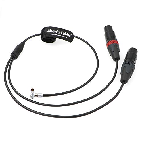 Alvin's Cables Two XLR 3 Pin Female to 5 Pin Male Right Angle Audio Input Cable for Arri Alexa Mini - color: Right Angle 5pin