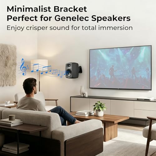 Adjustable Speaker Mount for Genelec G1/G2/G3/8010A/8020D/8030C/8320A Speaker Wall Mount - Metal Speaker Bracket for Genelec Studio Monitor Mount, Easy to Install with Includes Screw Hardware, 1 Pack