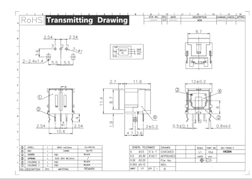 Toslink Connector Receiving + Transmitting Socket Optical Fiber Right Angle Panel Mount with self Tapping Hole(Receive + Transmit