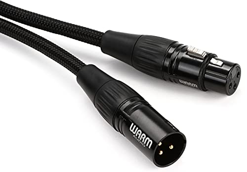 Warm Audio Premier Series XLR Female to XLR Male Microphone Cable - 15-foot, Black/Gold (Prem-XLR-15') - size: 15 foot