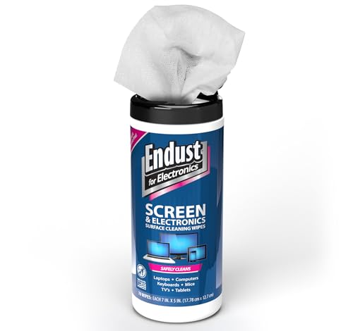 Endust for Electronics; Screen & Surface Cleaning Wipes, Great LCD and Plasma Wipes, 70 Wipes (11506) - size: 70 Count (Pack of 1)