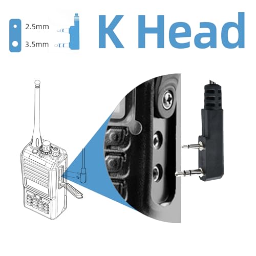 Covert Acoustic Tube Earpiece - for 2 Way Radios,Big MIC and PTT Surveillance Kit Headset,2-pin Plug Output 2-Wire Eartips, Compatible with Kenwood Walkie Talkie