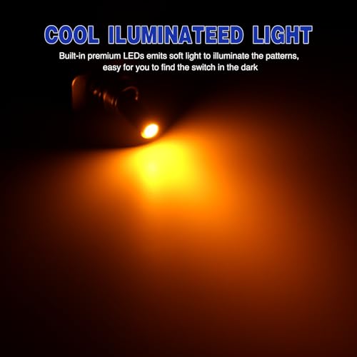 Nilight 3PCS Yellow LED Toggle Switch 12V 20A 3 Pin 2 Position ON Off SPS - color: 3PCS LED Switch Amber