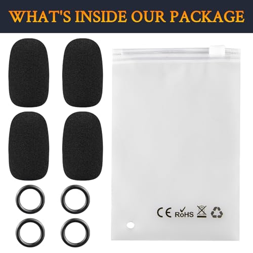 SOULWIT 4Pcs Mic Cover for Turtle Beach Recon/Stealth/Elite Pro Series Headphones, Protective Microphone Foam WindScreen Pop Filter for Turtle Beach X42/XO Seven/Atlas Air/Lightweight - Black