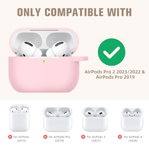 Hamile Compatible with AirPods Pro Case Protective Silicone Airpod Case Shockproof Cover Skin for Apple Airpod Pro 2019 Charging Case, with Keychain Pastel Pink - color: 4-Light Pink