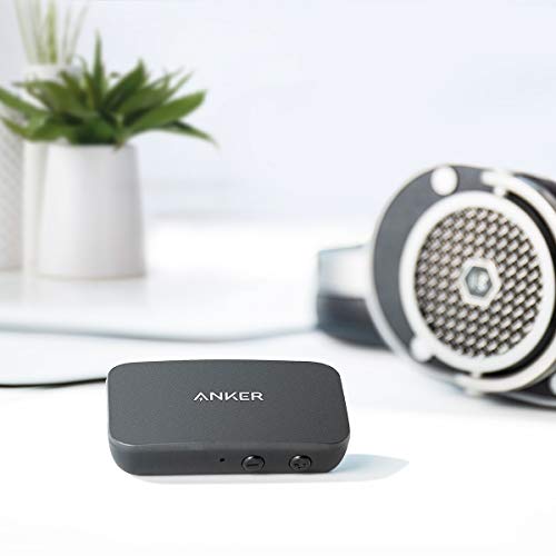 Anker Soundsync A3352 Bluetooth Receiver for Music Streaming with Bluetooth 5.0, 12-Hour Battery Life, Handsfree Calls, Dual Device Connection, for Car, Home Stereo, Headphones, Speakers (Renewed)