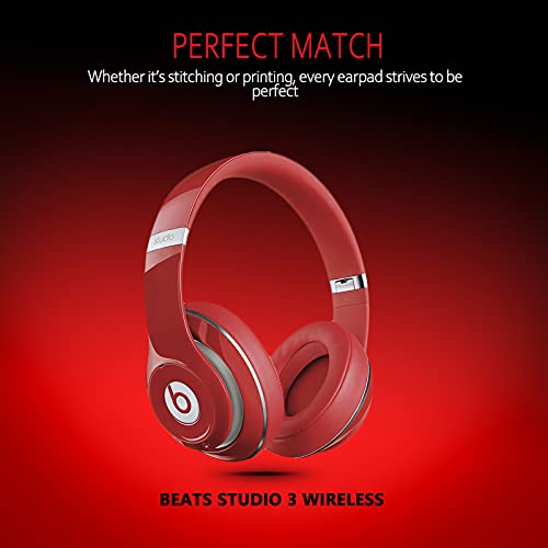 Replacement Ear Pads for Beats Studio 3 & Studio 2, Upgraded Beats Studio 3 Replacement Parts and Beats Headphones Accessories, Compatible with B0500 B0501 Wired/Wireless Models, Red - color: Red