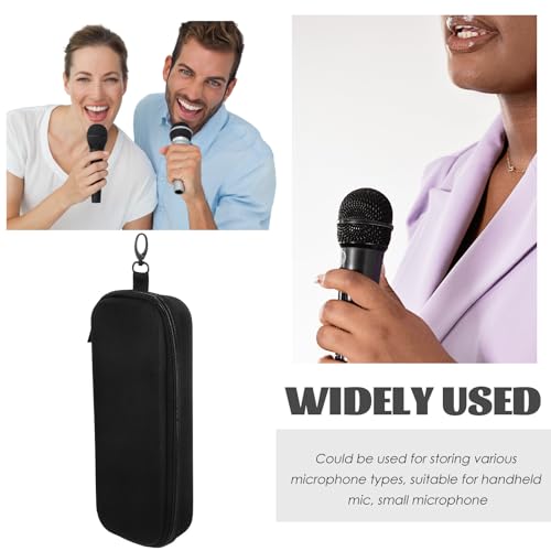ULTECHNOVO Portable Handheld Microphone Carrying Case, Black Microphone Storage Bag with Padded Interior for Travel and Professional Use