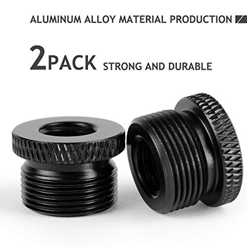 2 Pack Screw Thread Adapter, 5/8" Male to 3/8" Female Mic Screw for Blue Yeti/Blue Snowball/Yeti X Microphone Stand Mount (Black) - size: 5/8 2pc