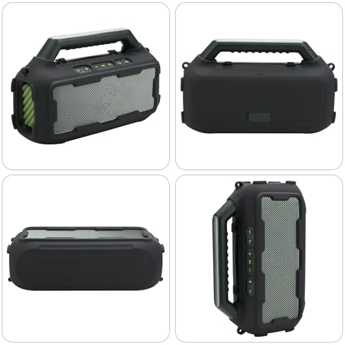 Silicone Cover for Soundcore Boom 2 Outdoor Speaker(Black) | Travel Silicone Sleeve Case Shockproof Protective Cover Soft Skin with Shoulder Strap