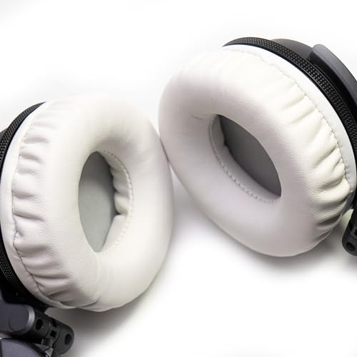 Soft Protein Leather Ear Pads for Pioneer HDJ CUE1 Cue One, HDJ500 DJ Headphone (White) - color: White
