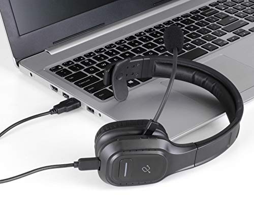 Aluratek Wireless Bluetooth 5.0 Headset ABHM100F – Hi-Fi Over-Ear Headphones with Noise Cancelling, Built-In Microphone, Comfortable Memory Foam Earpads and Long Battery Life – Ideal for Calls & Music