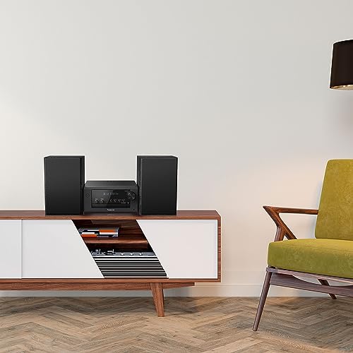 Panasonic Compact Stereo System with CD Player, Bluetooth, FM Radio and USB with Bass and Treble Control, 80W Stereo System for Home with Remote Control - SC-PM700PP-K (Black) - style: 80W Stereo System