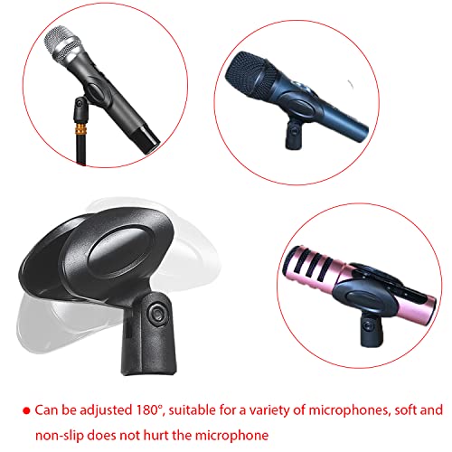 LGEGE Microphone Clips for Stands,Universal Wireless Mic Clip Holder with 5/8 to 3/8 Microphone Adapter,Knob Adjustable 180 DegreeS (U 2Pcs) (W214) - color: U 2Pcs
