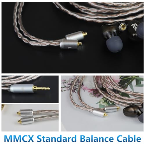 4 Core MMCX to 3.5MM for Shure MMCX Upgrade Cable for SE215 SE315 SE425 SE535 SE535LTD SE846 FH9 FA9 FH5S BGVP UE900s T2 T3 AK T8iE XELENTO Remote FH1 F9 F9PRO AM05 W80 3.94FT - size: 3.5MM