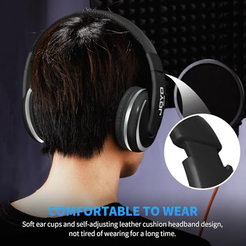 JOYO Over Ear Headphones Wired Studio Headphones with 1/4 to 3.5mm Jack for Guitar Amplifier Keyboard Recording Podcast DJ Laptop Computer (JMH-04)