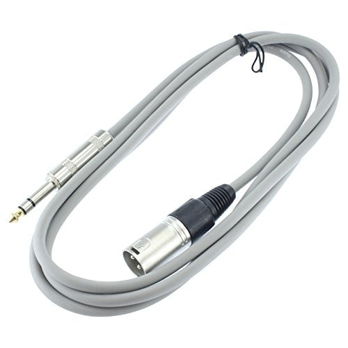 1/4" TRS to 3 Pin XLR Male Pro Audio Patch Cable Balanced and Shielded (6 Foot Feet ft Long, Gray) - color: Gray, size: 6 ft long