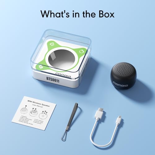 Mini Bluetooth Speaker, Tiny Gifts with TWS Pairing, Small Bluetooth Speaker for Outdoor and Indoor, Built-in Mic(Black) - color: Black, style: mini