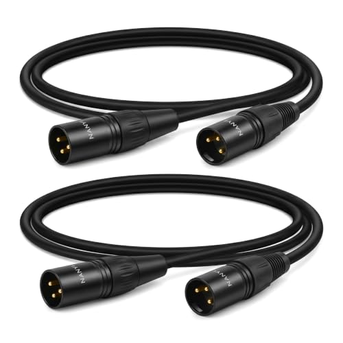 NANYI 2PCS XLR Male to Male Microphone Cable, 3-Pin, 1.6ft - size: XLR Male To Male-1.6FT-2PCS