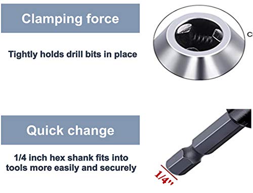 aiyun Impact Drill Adapter Keyless Chuck Hex Shank (0.3-6.5mm,0.3-6.5mm) - size: 0.3-6.5mm x 2