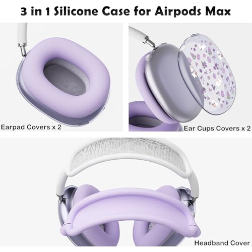 for AirPods Max Headphones Bunny Ear Covers for AirPods Max 2 - color: Bunny B/Purple
