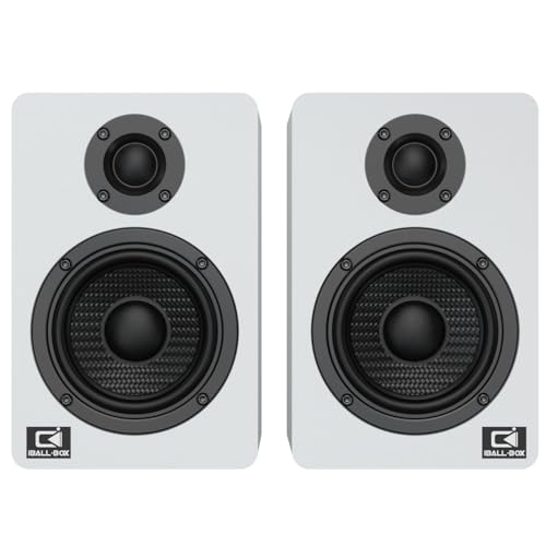 H2 Bookshelf Speakers, 60W Stereo, Record Player/Computers Speakers, DSP, Carbon-Fiber Woofer, Silk Tweeter, Optical/USB-C/AUX, Bluetooth 5.3, White - color: White