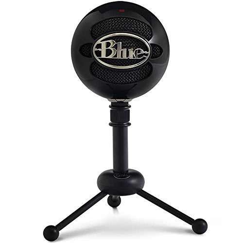 Blue Snowball USB Microphone with Two Versatile Pickup Patterns and Stylish, Retro Design for Recording, Streaming & Podcasting on PC & Mac – Gloss Black