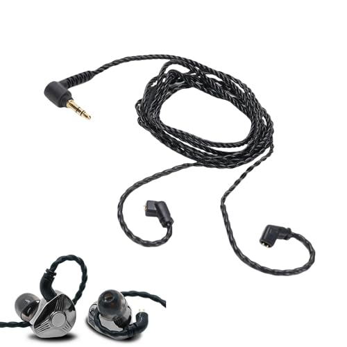 HiFiPro IEM Cable 3.5mm to QDC 0.78mm 2 Pin | OFC Braided, Lossless Sound, Wide Compatibility for CCA TRN Headphones