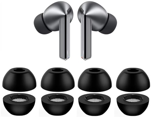Foam Ear Tips Replacement for Galaxy Buds 3 Pro Ear Tips Memory Foam, Fit in Case, L Size 4 Pairs, Black Large (Buds3ProFoamL4p) - size: Large