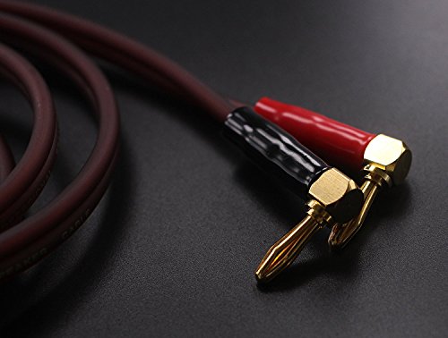 BTK-4 HiFi OFC Speaker Wire, Right Angle Banana Plug to Right Angle Banana Plug (3M(9.8ft)) - size: 3M(9.8ft)