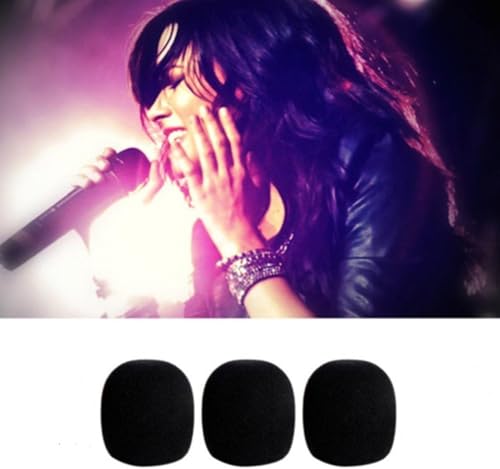 3-Pack Big Black Handheld Stage Karaoke Sponge Microphone Windscreen Wind Shield MIC Sponge Foam Cover Shield(87x80mm)