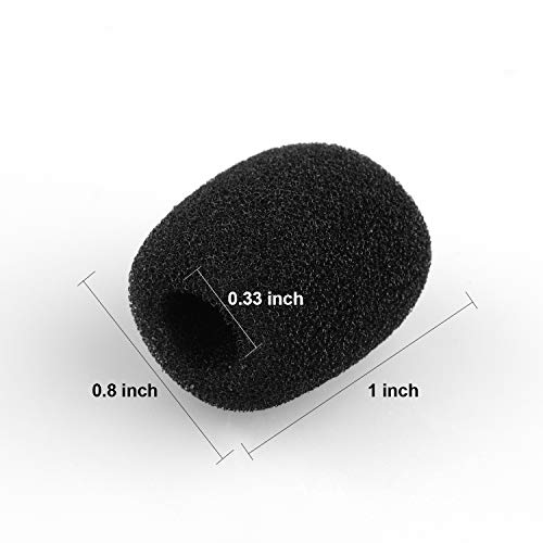 ChromLives Lapel Headset Microphone Windscreens Foam Covers Microphone Covers Mini Size Color Black 10 Pack - color: Black