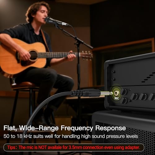 FIFINE K6 Karaoke Microphone with 1/4” Plug, Dynamic Vocal Mic for Singing