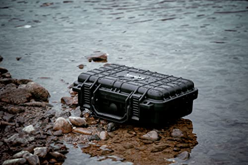 MEIJIA Portable All Weather Waterproof Protective Hard Case, Small Camera Case,Dry Case with Customizable Foam,Fit Use of Drones, Camera,Equipments, 11.65 ”x8.35”x3.78” - color: Black
