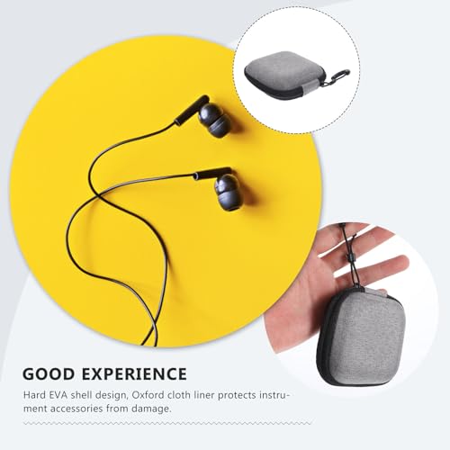 OUNONA Portable Earbuds Case Travel Cable Organizer with Hard Eva Shell and Oxford Cloth Material, Convenient to Carry and Easy to Open, for Earphones and Small Items During Travel