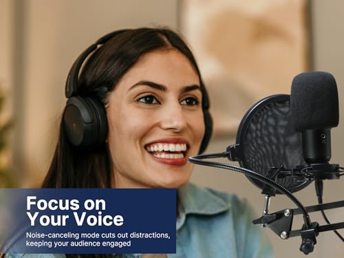 Emerson EAM-9051 USB Gaming & Streaming Condenser Microphone with Pop Filter, Shock Mount, Cardioid Pickup Pattern, and Plug-and-Play Setup – Perfect for Gamers, Streamers, and Podcasters