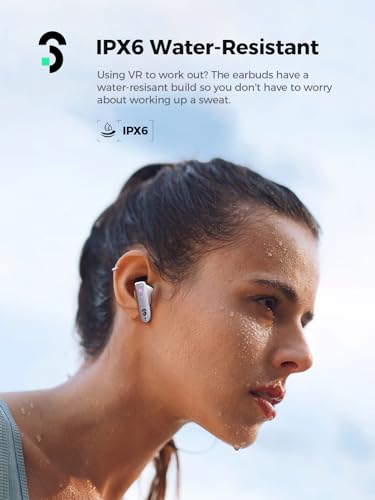 SOOMFON VR Wireless Gaming Earbuds 16ms Low Latency, Dual Connection, 2.4GHz Wireless, USB-C Dongle Included - Compatible with Quest 2, Quest Pro, PS5, PS4, Steam Deck, PC, Switch