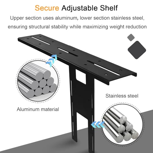 IFCASE Above/Behind Desk Monitor Shelf Mount Holds SLR Camera, Light Webcam, Microphone Fits VESA 75mm 100mm Compatible with Monitor Arm (Black, Shelf)