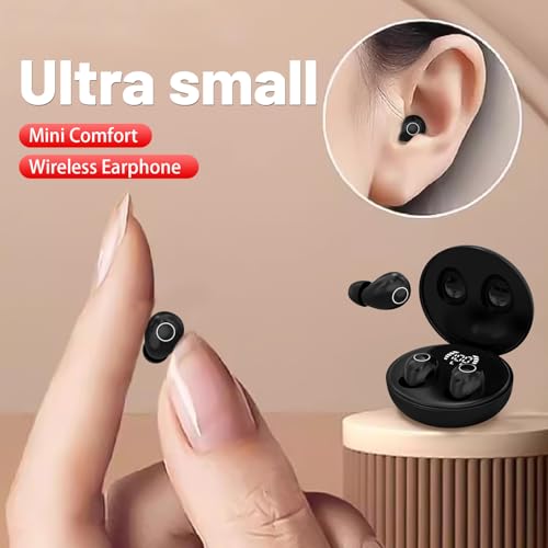 Mini Invisible Earbuds for Work and Sleep - Best Small Earbuds for Small Ear Canals - color: Black