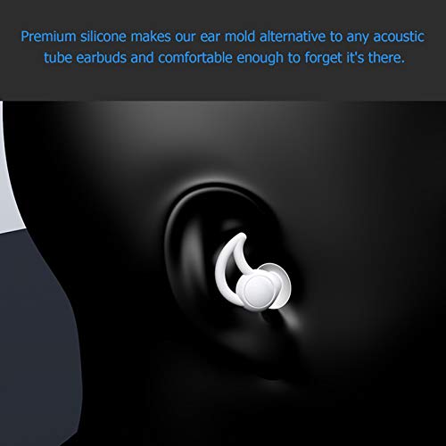 1 Pair Silicone Fin Ear Mold Earbud Tips for Acoustic Coil Tube Earpiece