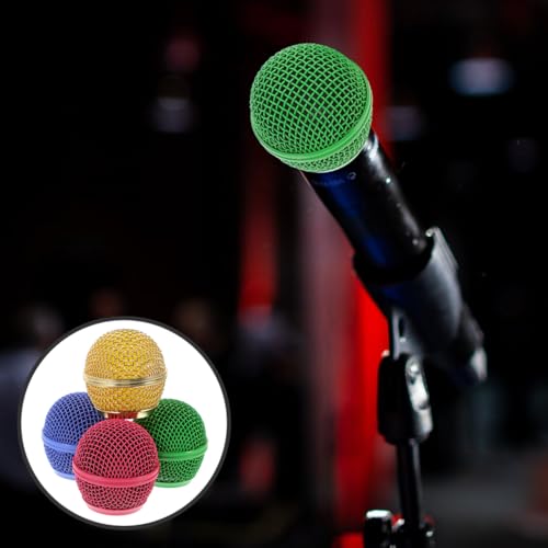 Garneck Microphone Mesh Grill 4 pcs Metal Replacement Grille 3.1 cm