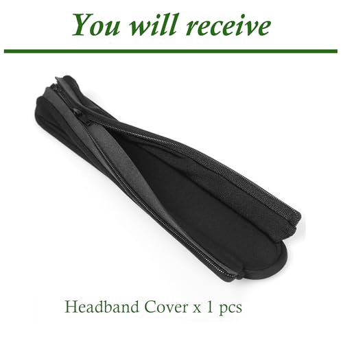 Replacement Headband Cover for Plantronics BackBeat GO 810, Zipper Closure Fabric Headband Cushion Wrap for BackBeat BG810S Noise Isolating Headphones (Black)