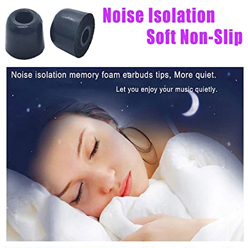 Memory Foam Tips Universal Replacement Ear Tips for 4mm-5.5mm Storage Box | 3 Pairs LMS Noise Isolating, Secure Fit Anti-Slip Earbuds Tips for In-Ear Earphones - size: 4.0-LMS