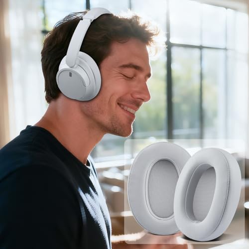 SOULWIT Earpads for Sony WH-XB900N/WH-CH710N/WH-CH720N/WH-RF400/MDR-RF895RK Headphones, Ear Pads Cushions with Soft Protein Leather, High Density Foam - Grey - color: Grey