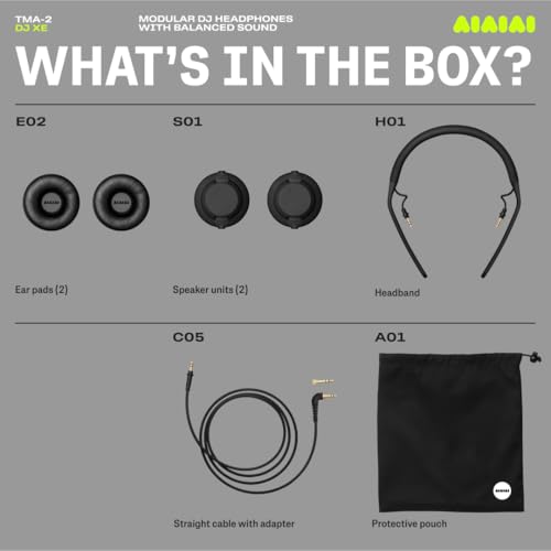 AIAIAI TMA-2 DJ XE Wired On-Ear DJ Headphones, 168g, Black, Balanced Audio - style: TMA-2 DJ XE