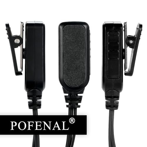RDM2070D 2-Wire Surveillance Earpiece for Motorola Walkie Talkies (CLS1410/CP200/GP2000) & Bearcom Radios - Walkie Talkie Radio Headset with Big PTT Mic & 2-Pin Acoustic Tube(1 Pack) - size: 1 pack (G-Shape)