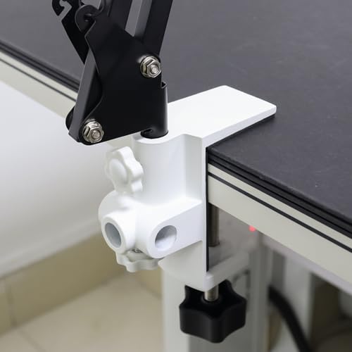 RTNLIT Desk Lamp Clamp, 1/2 inches 4 Hole Metal Table Mounting Clamp, White | Universal C Clamp for Magnifying Light/Microphone/Boom Scissor Arm, Fits up to 2-1/2 inches Desktop Thickness - color: White